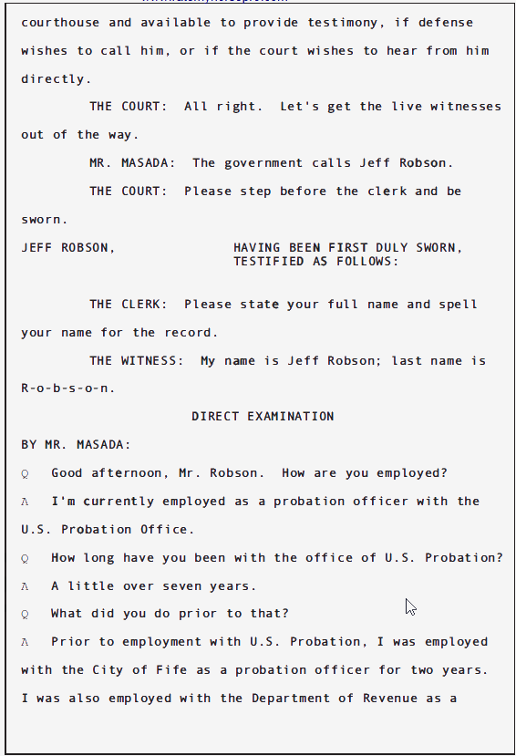 USA v Douglas Spink Parole Revocation Hearing; June 2010 7 USA v Douglas Spink Parole Revocation Hearing; June 2010 - 7