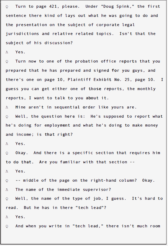 USA v Douglas Spink Parole Revocation Hearing; June 2010 40 USA v Douglas Spink Parole Revocation Hearing; June 2010 - 40