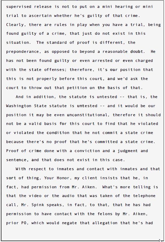 USA v Douglas Spink Parole Revocation Hearing; June 2010 71 USA v Douglas Spink Parole Revocation Hearing; June 2010 - 71