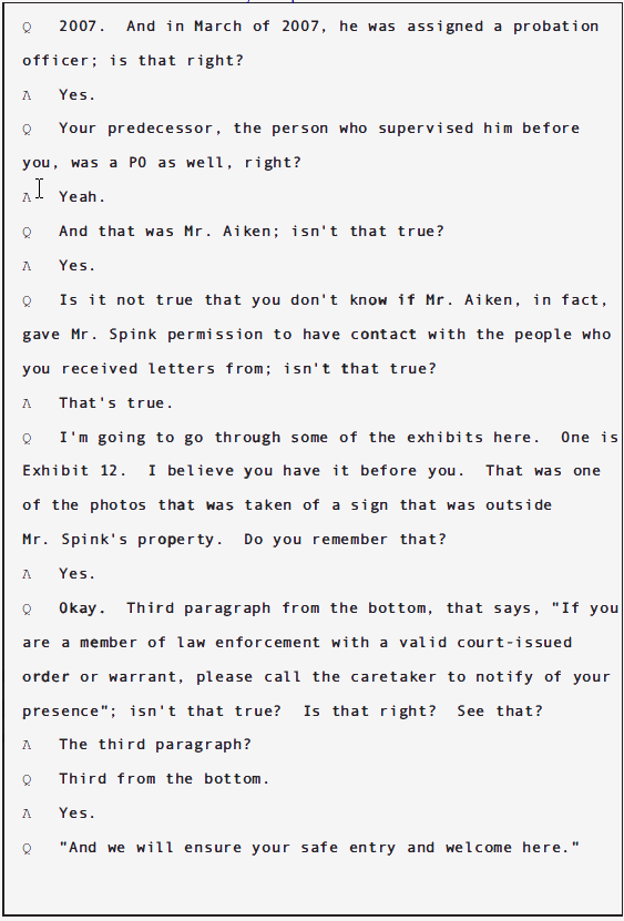 USA v Douglas Spink Parole Revocation Hearing; June 2010 25 USA v Douglas Spink Parole Revocation Hearing; June 2010 - 25