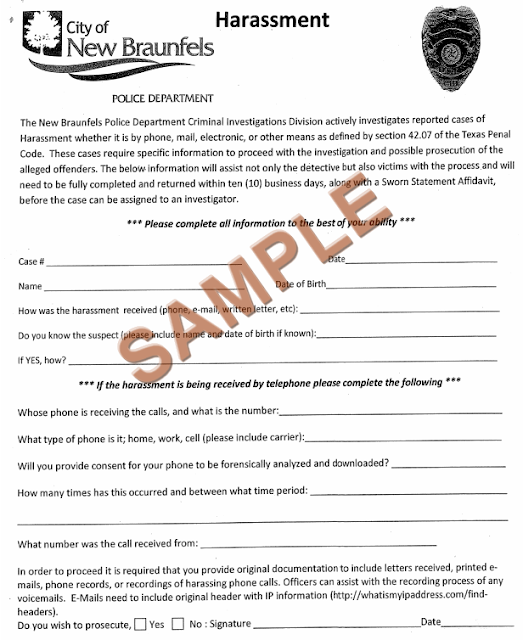 How To File An Online Harassment Police Report In New Braunfels, Texas - 5