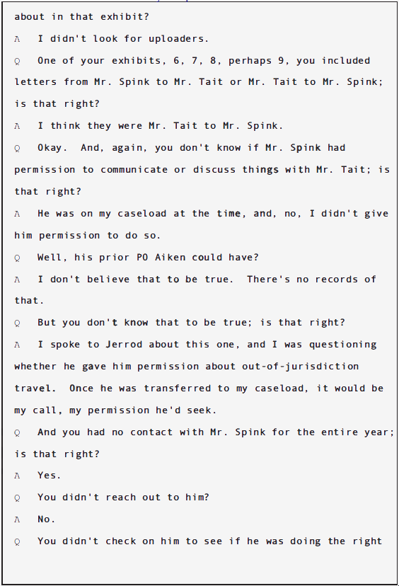 USA v Douglas Spink Parole Revocation Hearing; June 2010 32 USA v Douglas Spink Parole Revocation Hearing; June 2010 - 32