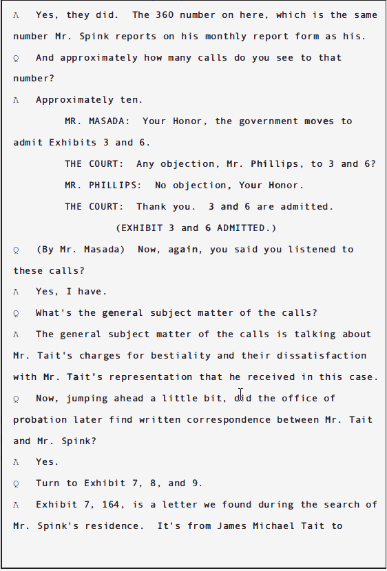 USA v Douglas Spink Parole Revocation Hearing; June 2010 12 USA v Douglas Spink Parole Revocation Hearing; June 2010 - 12