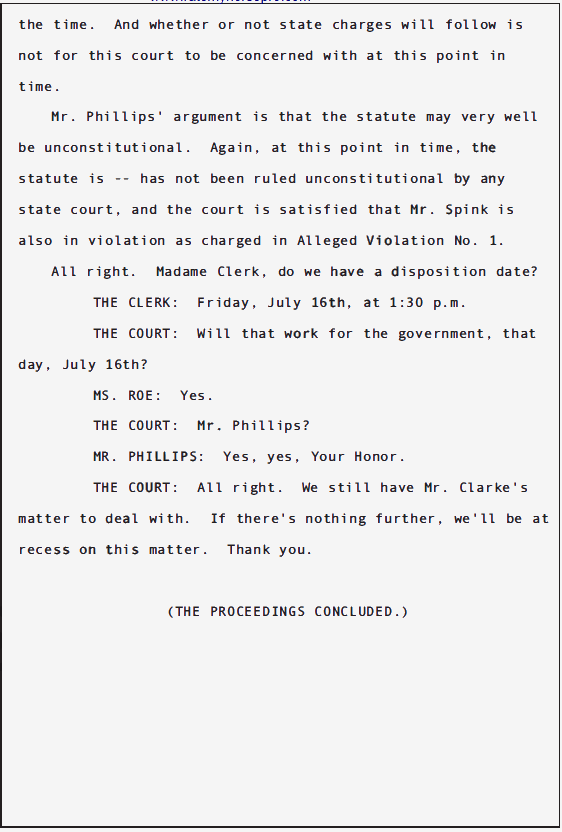 USA v Douglas Spink Parole Revocation Hearing; June 2010 78 USA v Douglas Spink Parole Revocation Hearing; June 2010 - 78