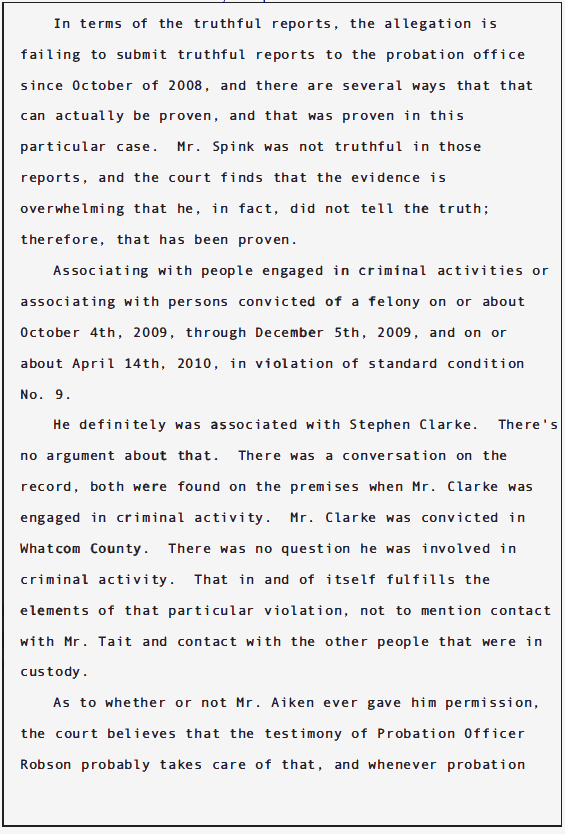 USA v Douglas Spink Parole Revocation Hearing; June 2010 76 USA v Douglas Spink Parole Revocation Hearing; June 2010 - 76