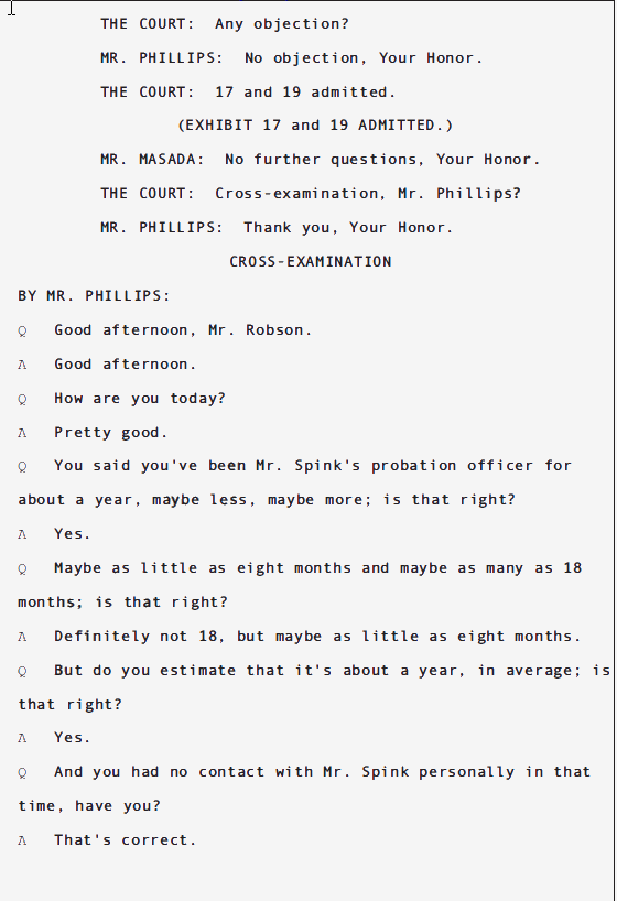 USA v Douglas Spink Parole Revocation Hearing; June 2010 23 USA v Douglas Spink Parole Revocation Hearing; June 2010 - 23