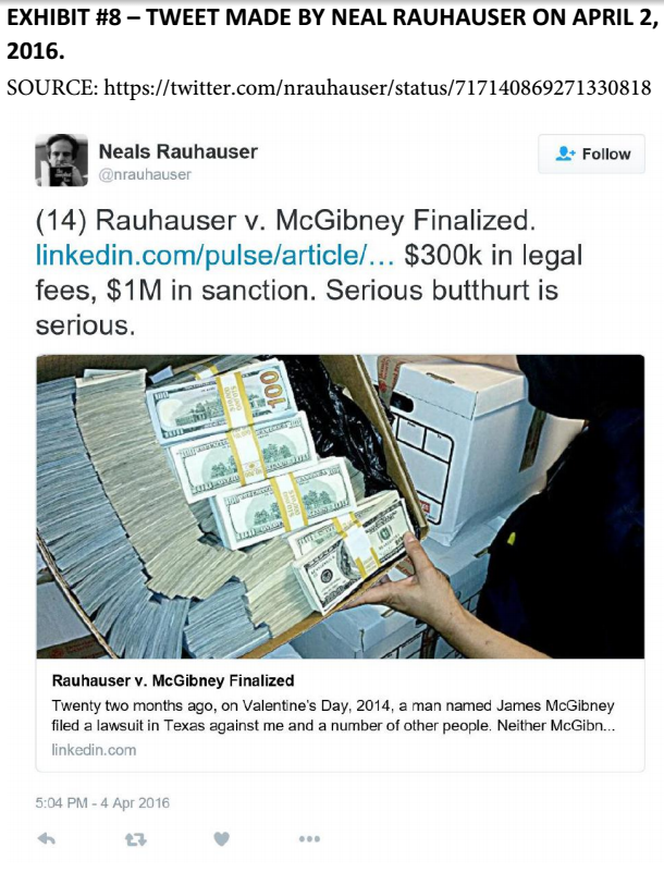 Exhibit O, James McGibney Affidavit; April 7th, 2016 9 Exhibit O, James McGibney Affidavit; April 7th, 2016 - 9