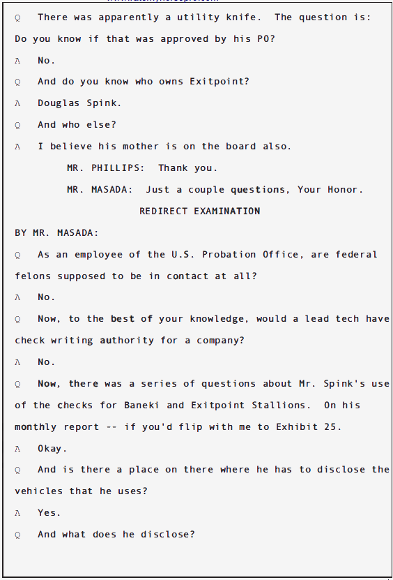 USA v Douglas Spink Parole Revocation Hearing; June 2010 47 USA v Douglas Spink Parole Revocation Hearing; June 2010 - 47