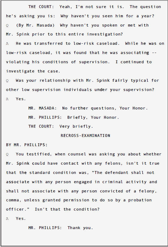 USA v Douglas Spink Parole Revocation Hearing; June 2010 51 USA v Douglas Spink Parole Revocation Hearing; June 2010 - 51