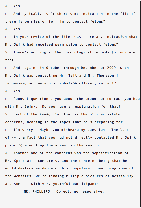 USA v Douglas Spink Parole Revocation Hearing; June 2010 50 USA v Douglas Spink Parole Revocation Hearing; June 2010 - 50