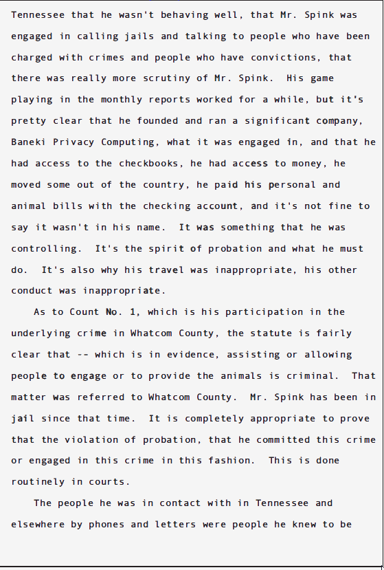 USA v Douglas Spink Parole Revocation Hearing; June 2010 74 USA v Douglas Spink Parole Revocation Hearing; June 2010 - 74