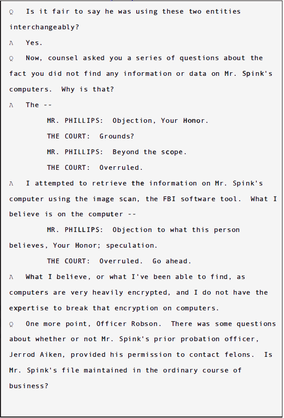 USA v Douglas Spink Parole Revocation Hearing; June 2010 49 USA v Douglas Spink Parole Revocation Hearing; June 2010 - 49