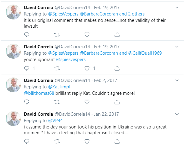 Giuliani Goon, David Correia's Deleted Twitter Timeline 18 Giuliani Goon, David Correia's Deleted Twitter Timeline - 18