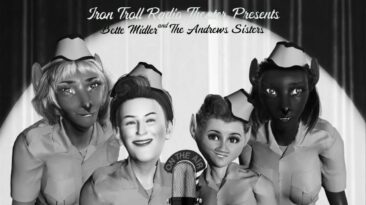 Black and White photo for animation contest with Zile and Bea and Better Midler 3d avatars