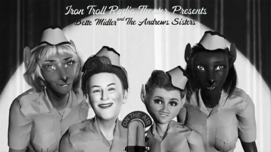 Black and White photo for animation contest with Zile and Bea and Better Midler 3d avatars