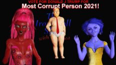 Zile and Bea with orange Baby Trump