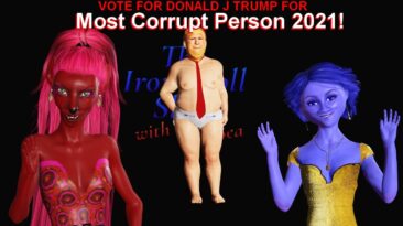 Zile and Bea with orange Baby Trump