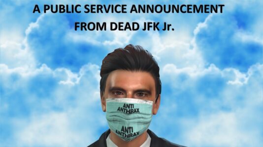 JFK jr wearing a mask