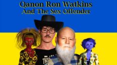 Zile and Bea with 3d avatars of Ron Watkins and his grandfather the registered sex offender