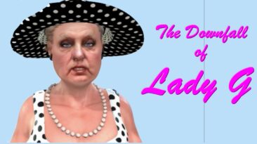 Lady G in a polka dot dress and hat